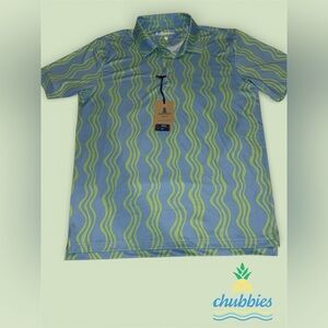Men’s- Chubbies- Sz M- “Wavy Daze” Performance Polo- NWT